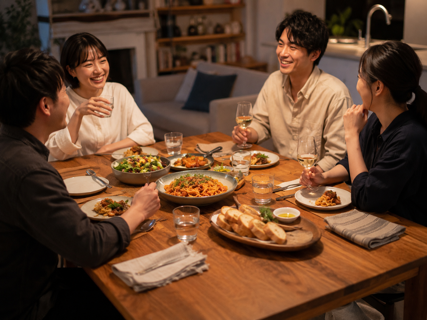 友人と楽しむカジュアルなおもてなしの食卓