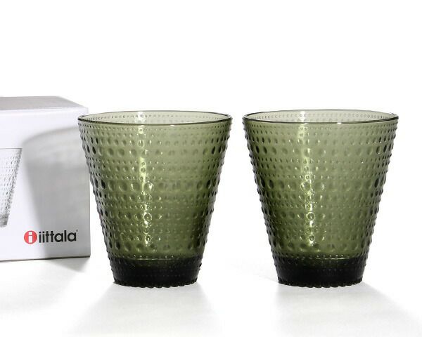 イッタラ（iittala） カステヘルミ/Kastehelmi タンブラー ペア 300ml モスグリーン