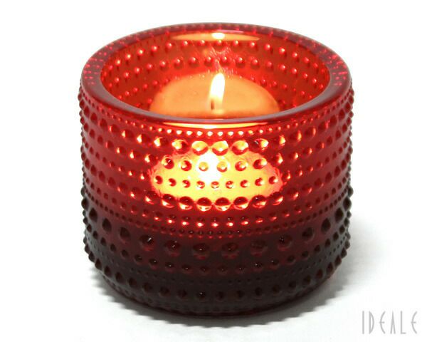 イッタラ（iittala） カステヘルミ/Kastehelmi キャンドルホルダー 64mm クランベリー