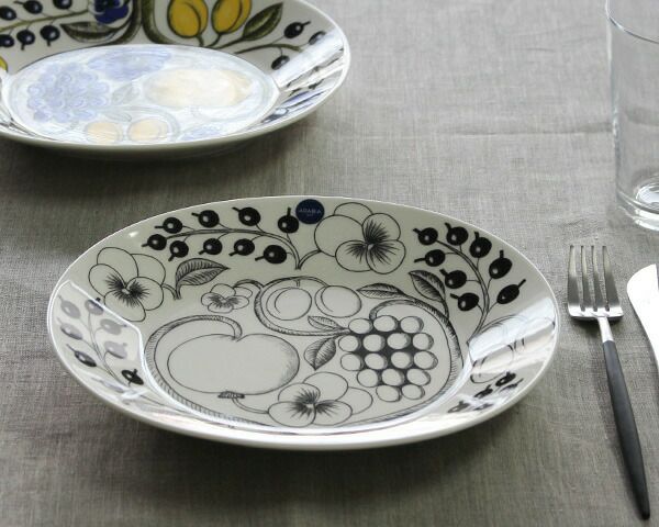 アラビア（ARABIA） パラティッシ/Paratiisi オーバルプレート 25cm ブラック