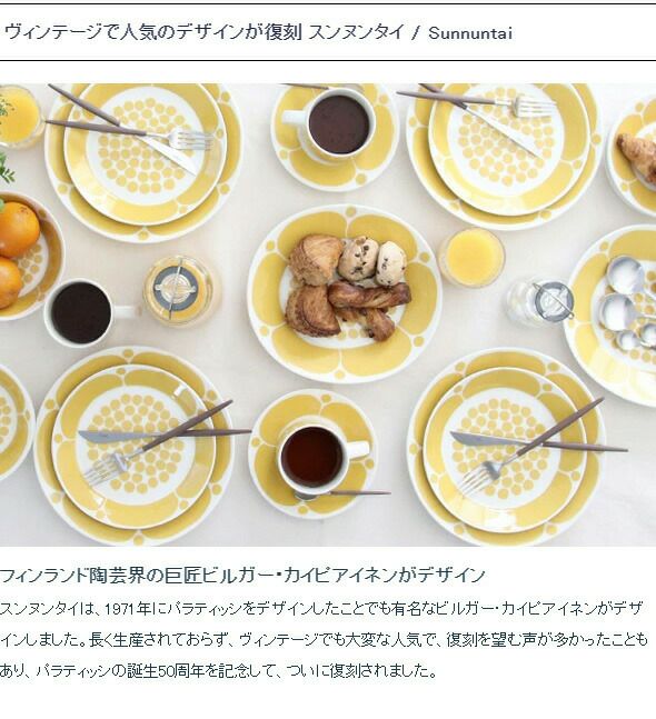 アラビア（ARABIA） スンヌンタイ/Sunnuntai プレート 16.5cm