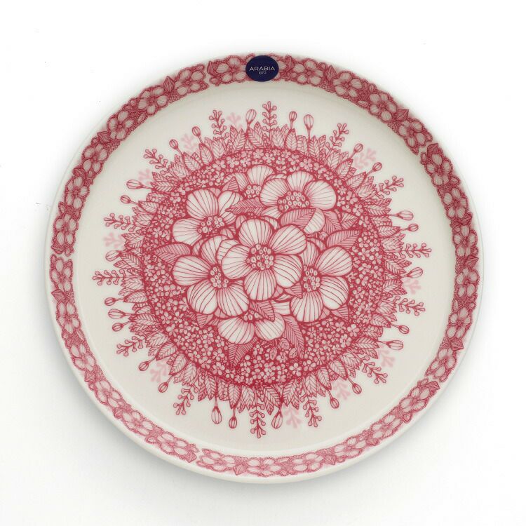 アラビア（ARABIA） フヴィラ/Huvila プレート 19cm ピンク/ホワイト