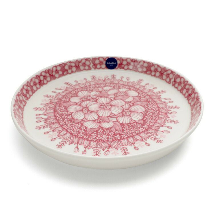 アラビア（ARABIA） フヴィラ/Huvila プレート 19cm ピンク/ホワイト
