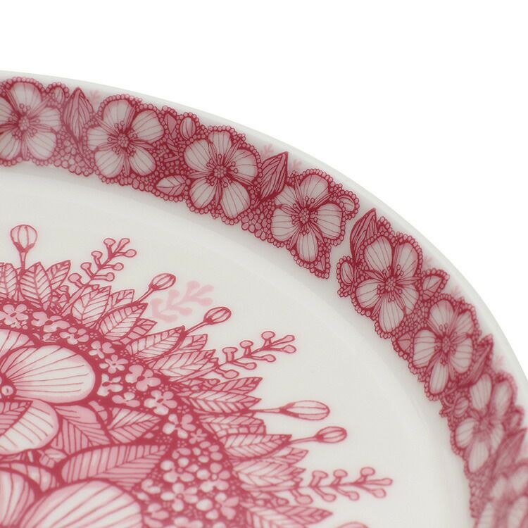 アラビア（ARABIA） フヴィラ/Huvila プレート 19cm ピンク/ホワイト