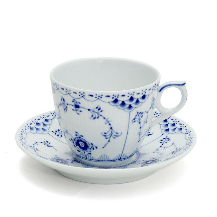 ロイヤルコペンハーゲン（Royal Copenhagen） ブルーフルーテッド ハーフレース/Blue Fluted Half Lace コーヒーカップ&ソーサー 170ml