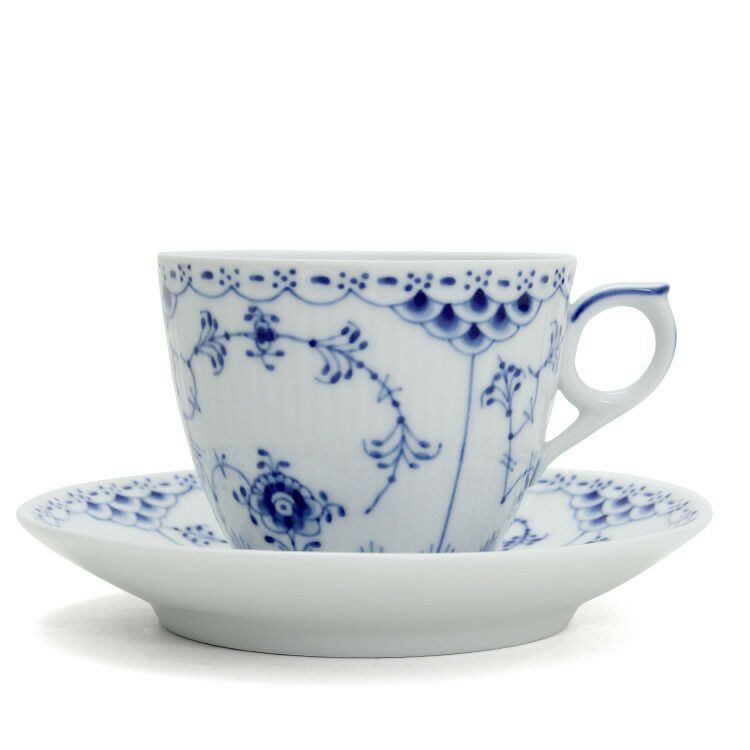 ロイヤルコペンハーゲン（Royal Copenhagen） ブルーフルーテッド ハーフレース/Blue Fluted Half Lace コーヒーカップ&ソーサー 170ml
