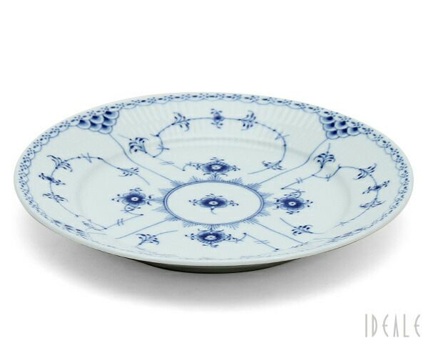 ロイヤルコペンハーゲン（Royal Copenhagen） ブルーフルーテッド ハーフレース/Blue Fluted Half Lace プレート 22cm フラット