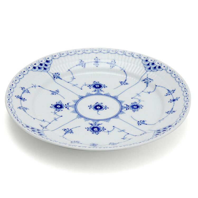 ロイヤルコペンハーゲン（Royal Copenhagen） ブルーフルーテッド ハーフレース/Blue Fluted Half Lace 102 625 プレート25cm フラット