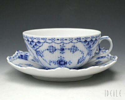 ロイヤルコペンハーゲン（Royal Copenhagen） ブルーフルーテッド フルレース/Blue Fluted Full Lace 103 080  ティーカップ&ソーサー ideale