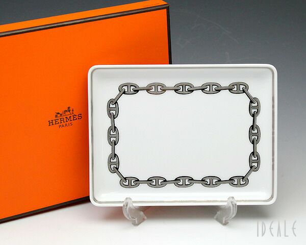 エルメス（HERMES） シェーヌダンクル プラチナ/Chaine d'ancre platinum 長方形トレイ プラチナ