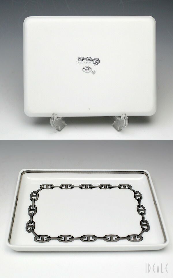エルメス（HERMES） シェーヌダンクル プラチナ/Chaine d'ancre platinum 長方形トレイ プラチナ