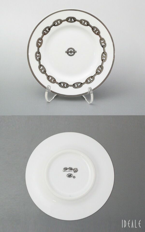 エルメス（HERMES） シェーヌダンクル プラチナ/Chaine d'ancre platinum プレート 16cm ペア