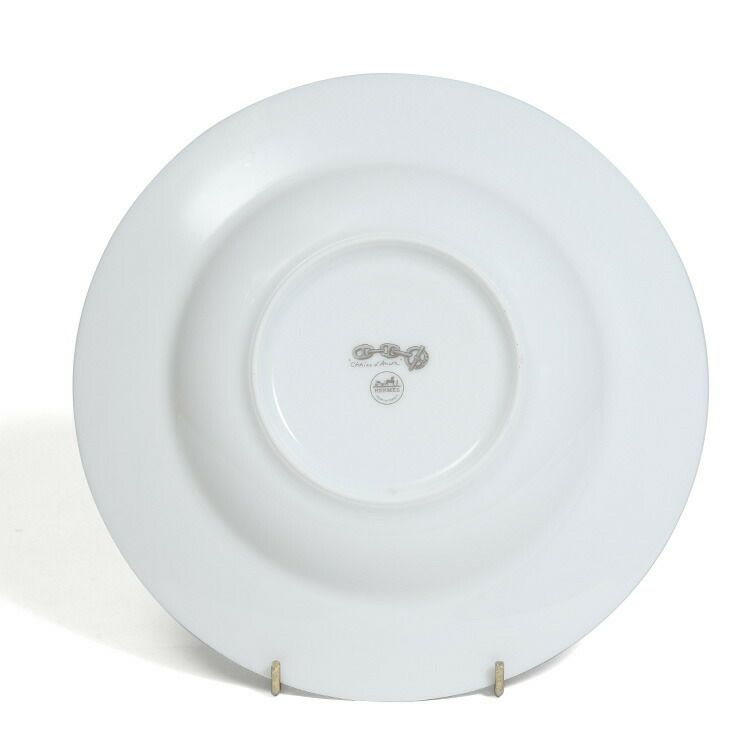 エルメス（HERMES） シェーヌダンクル プラチナ/Chaine d'ancre platinum スーププレート 22cm ペア