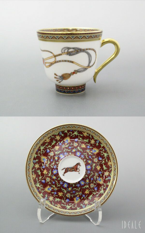 エルメス（HERMES） シュバルドリアン/Cheval d'Orient コーヒーカップ&ソーサー ペア