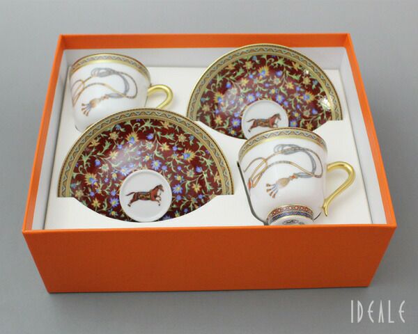 エルメス（HERMES） シュバルドリアン/Cheval d'Orient コーヒーカップ&ソーサー ペア