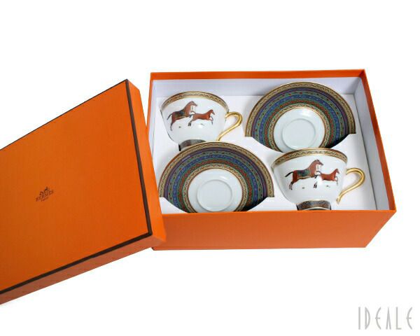 エルメス（HERMES） シュバルドリアン/Cheval d'Orient ティーカップ&ソーサー ペア No.6