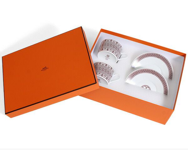 エルメス（HERMES） アッシュデコ/H Deco ティーカップ&ソーサー ペア