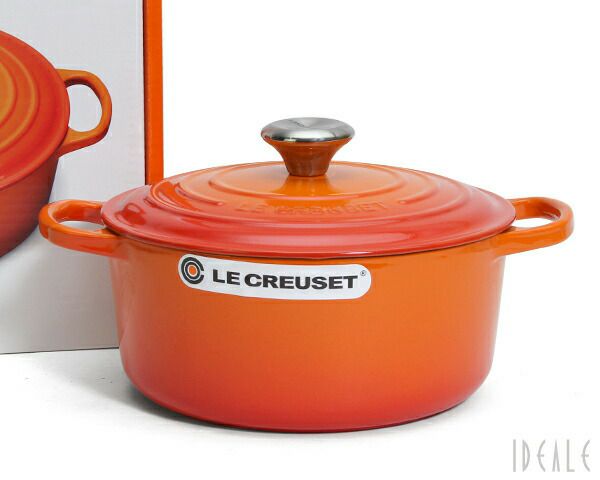 ル・クルーゼ（Le Creuset） 両手鍋 ココットロンド 24cm オレンジ