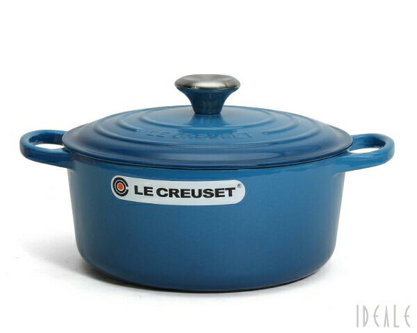 ル・クルーゼ（Le Creuset） 両手鍋 ココットロンド 24cm マルセイユブルー
