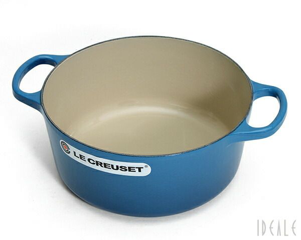 ル・クルーゼ（Le Creuset） 両手鍋 ココットロンド 24cm マルセイユブルー
