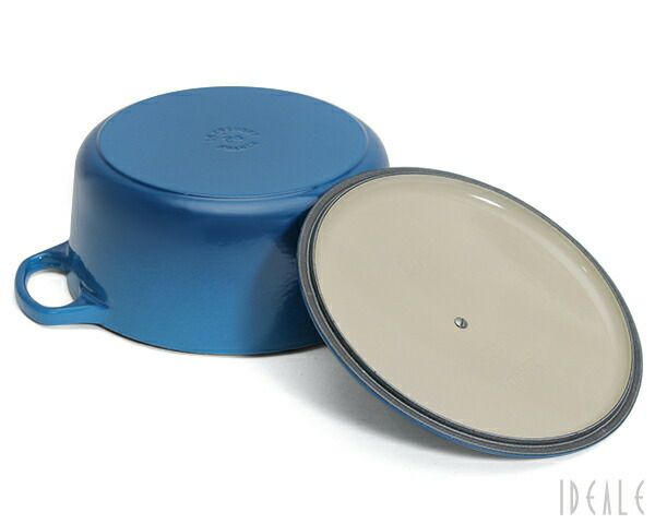 ル・クルーゼ（Le Creuset） 両手鍋 ココットロンド 24cm マルセイユブルー