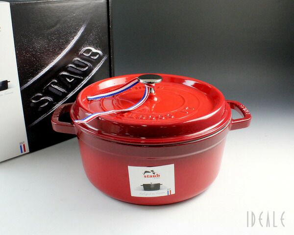 ストウブ（staub） ココット ラウンド 24cm チェリーレッド