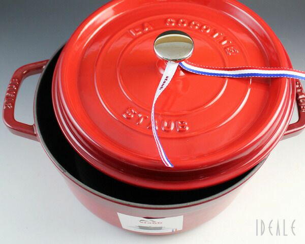 ストウブ（staub） ココット ラウンド 24cm チェリーレッド