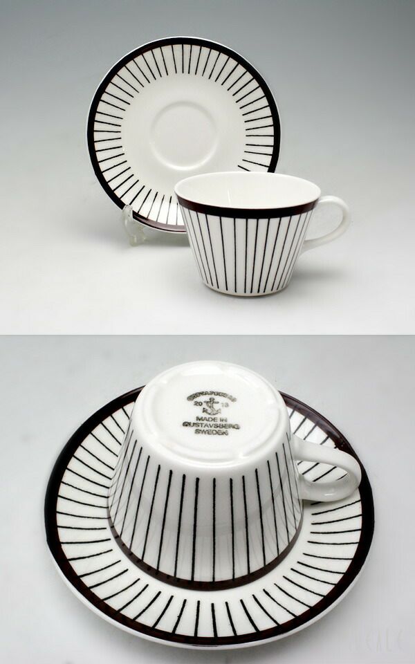 グスタフスベリ（Gustavsberg） スピサ・リブ/Spisa Ribb コーヒーカップ＆ソーサー 復刻版