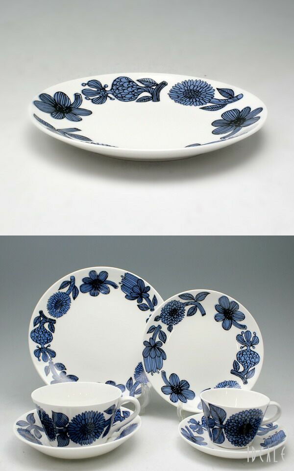 グスタフスベリ（Gustavsberg） ブルーアスター/Blue Aster プレート 18cm 復刻版