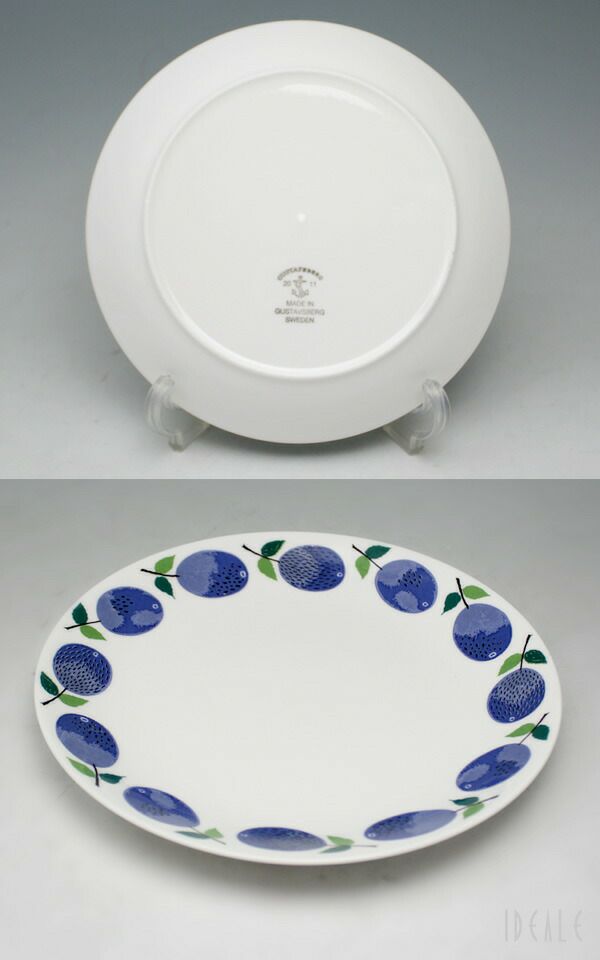 グスタフスベリ（Gustavsberg） プルーヌス/Prunus ティーカップ＆ソーサー+ プレート 22cm 復刻版