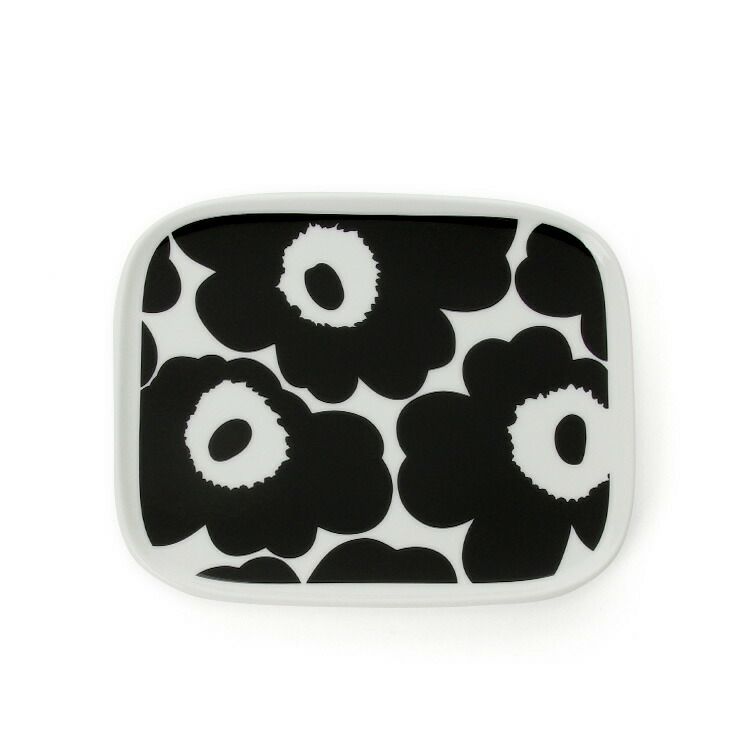 マリメッコ（marimekko） ウニッコ/UNIKKO プレート15×12cm ホワイト/ブラック