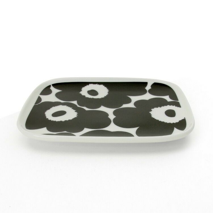 マリメッコ（marimekko） ウニッコ/UNIKKO プレート15×12cm ホワイト/ブラック