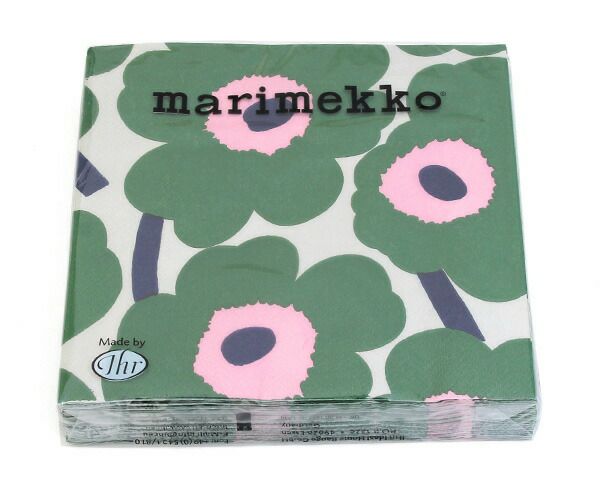 マリメッコ（marimekko） ウニッコ/UNIKKO ペーパーナプキン ダークグリーン