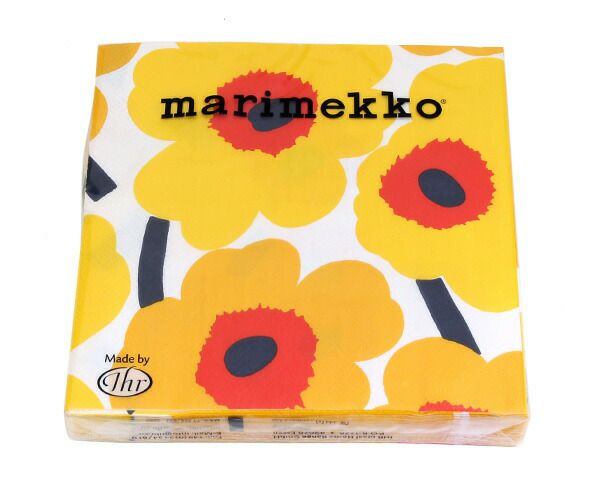 マリメッコ（marimekko） ウニッコ/UNIKKO ペーパーナプキン ダークイエロー