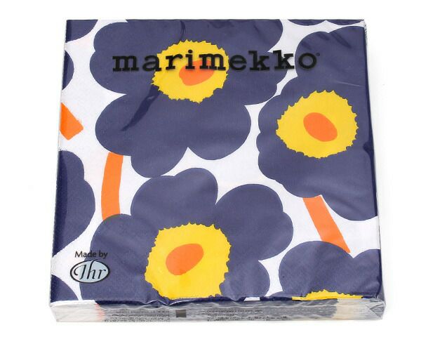 マリメッコ（marimekko） ウニッコ/UNIKKO ペーパーナプキン ダークブルー