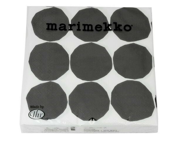 マリメッコ（marimekko） キヴェット/KIVET ペーパーナプキン ブラック/ホワイト