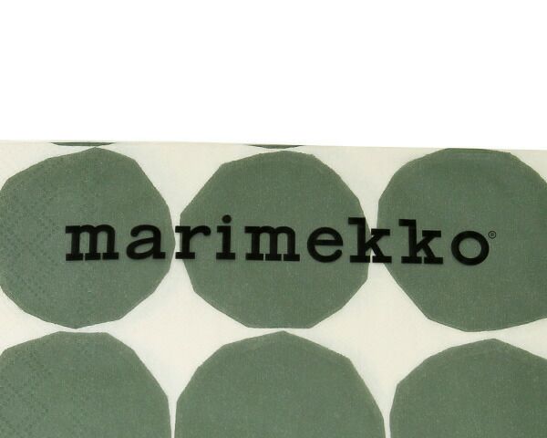 マリメッコ（marimekko） キヴェット/KIVET ペーパーナプキン ホワイト/グリーン