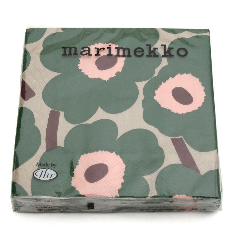 マリメッコ（marimekko） ウニッコ/UNIKKO ペーパーナプキン グリーンローズ