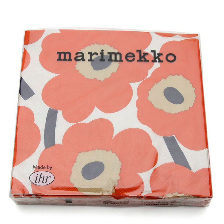 マリメッコ（marimekko） ウニッコ/UNIKKO ペーパーナプキン クリームレッド