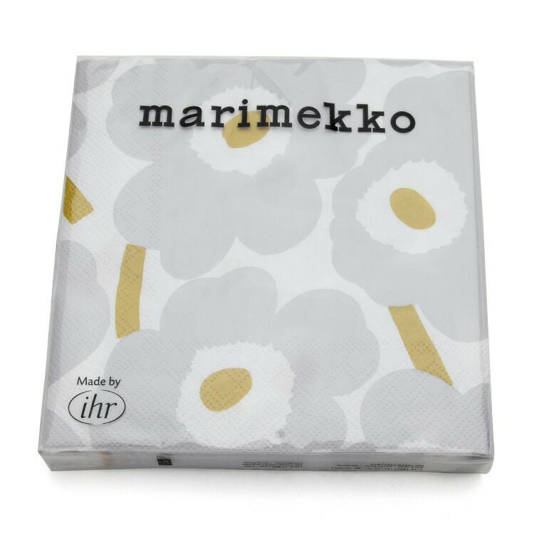 マリメッコ（marimekko） ウニッコ/UNIKKO ペーパーナプキン ホワイトシルバー