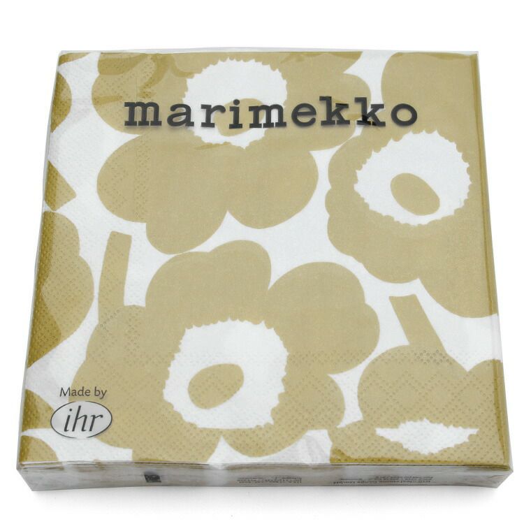 マリメッコ（marimekko） ウニッコ/UNIKKO ペーパーナプキン ホワイトゴールド