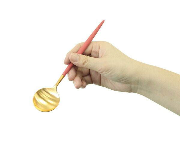 クチポール（Cutipol） ゴア/GOA デザートスプーン レッドマットゴールド