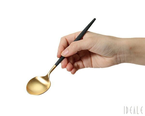 クチポール（Cutipol） ゴア/GOA デザートスプーン ブラックマットゴールド
