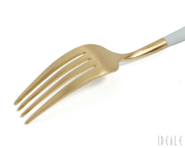 クチポール（Cutipol） ゴア/GOA ディナーフォーク ホワイトマットゴールド