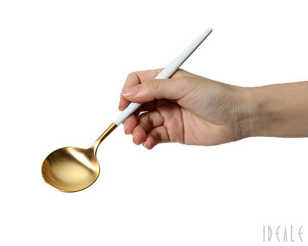 クチポール（Cutipol） ゴア/GOA ディナースプーン ホワイトマットゴールド