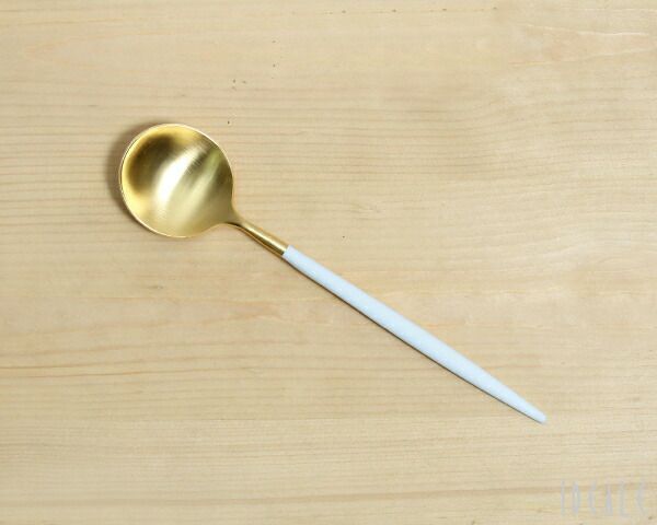 クチポール（Cutipol） ゴア/GOA デザートスプーン ホワイトマットゴールド