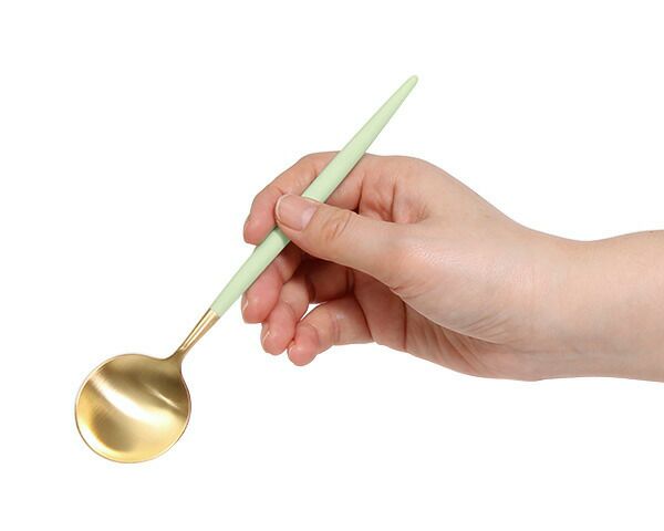 クチポール（Cutipol） ゴア/GOA デザートスプーン セラドンマットゴールド