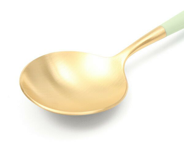 クチポール（Cutipol） ゴア/GOA デザートスプーン セラドンマットゴールド