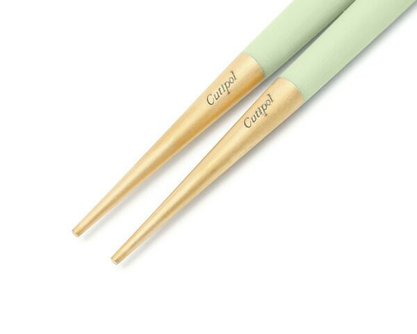 クチポール（Cutipol） ゴア/GOA 箸 + 箸置きセット セラドンマットゴールド