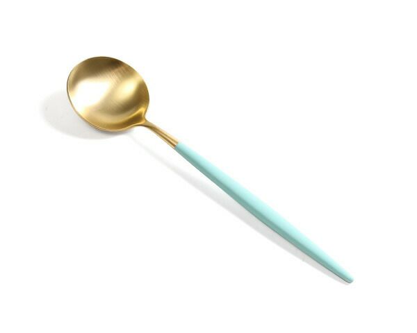 クチポール（Cutipol） ゴア/GOA ディナースプーン ターコイズマットゴールド